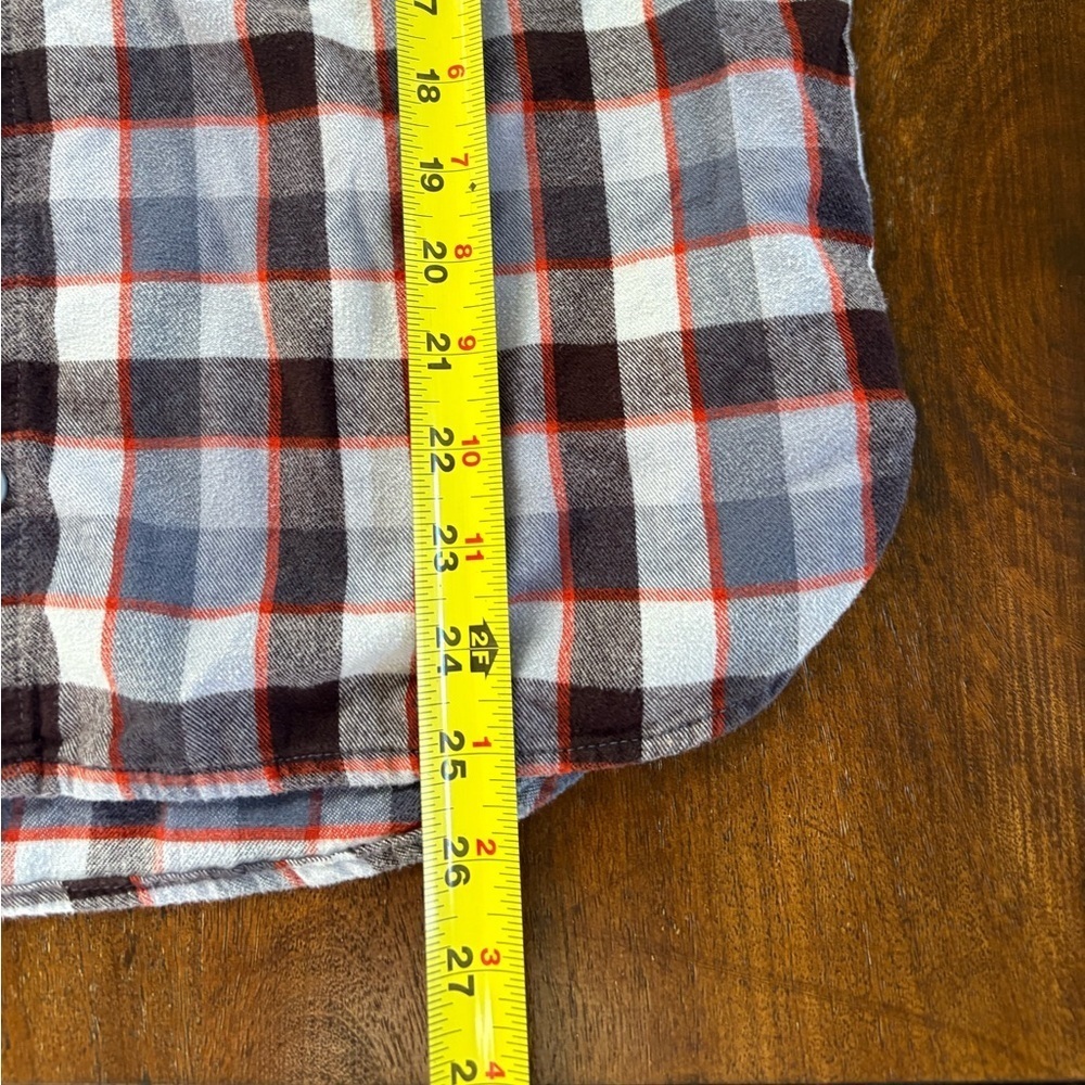REI Co Op Blue Plaid Flannel LS Shirt Cotton Outdoor Nature Hiking Women Large - Picture 8 of 12